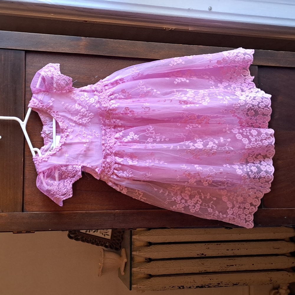 NNJXD nwt size 100 2-3 years light lavender lace lined dress